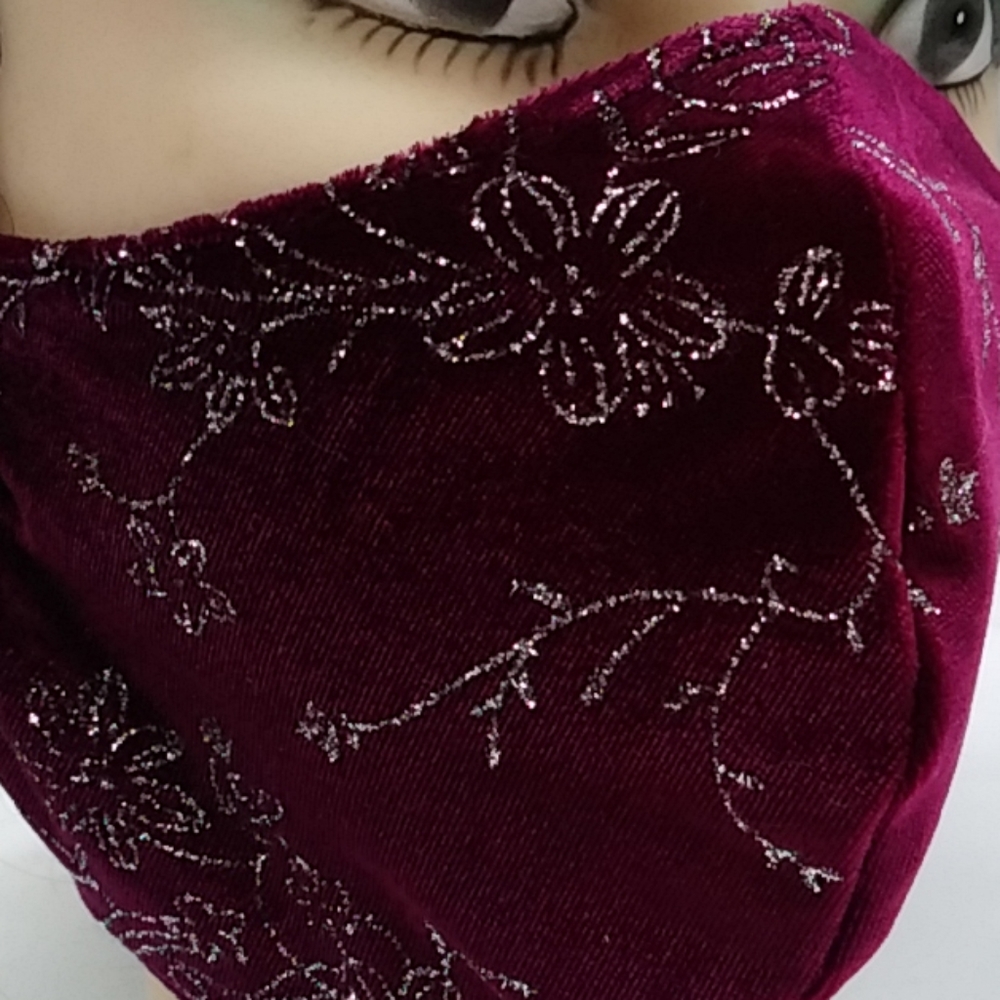 Facemask/Silver Roses - Picture 3 of 4
